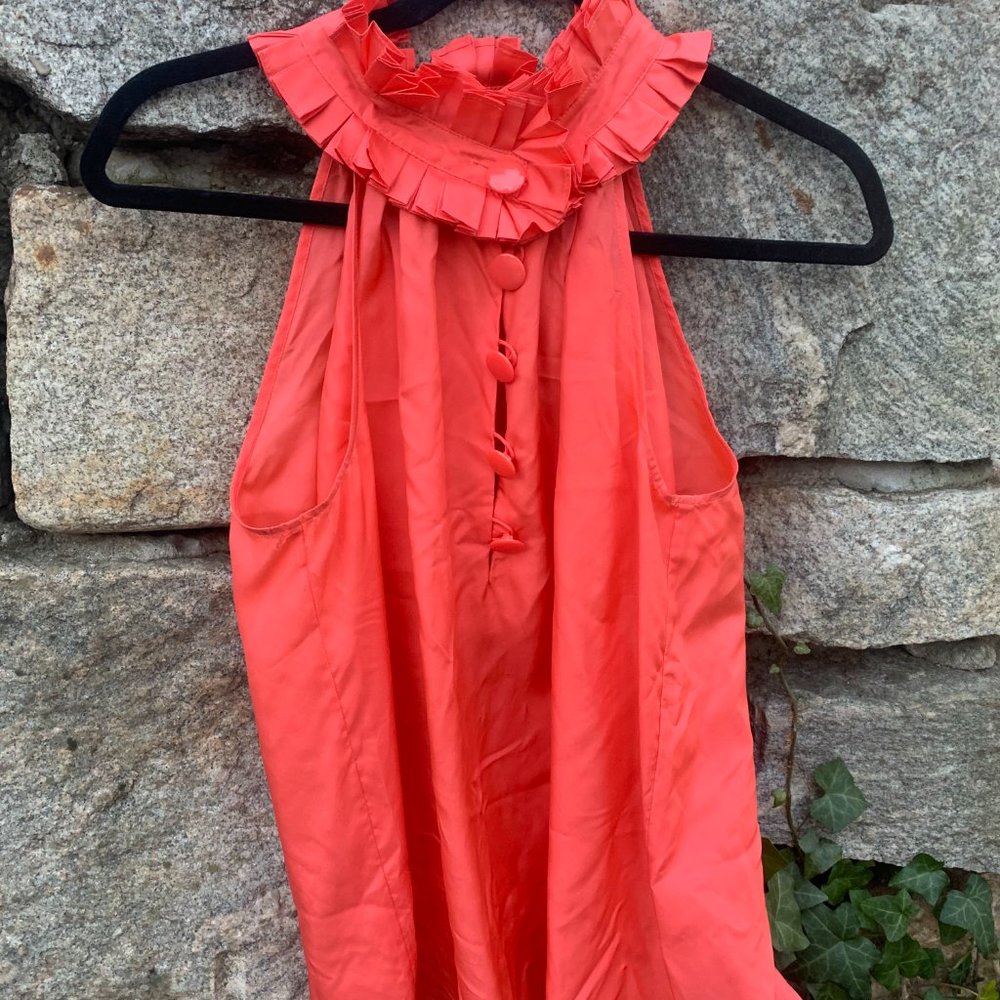 J crew silk top in coral/pink